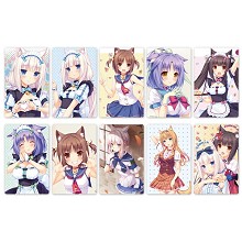 猫娘乐园-6 10个一版装磨砂卡贴（5套起批）