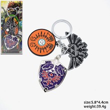 塞尔达紫色银色圆吊牌3坠钥匙扣