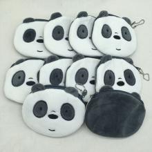 12*12CM咱们裸熊三只熊熊猫毛绒玩具卡通零钱包杂物收纳袋(10个一套)