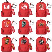 我的英雄学院 大号背包+笔袋文具盒组合防水帆布尼龙笔袋背包