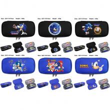 超音鼠索尼克 防水帆布拉链翻盖立体笔袋文具盒