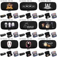 龙猫 防水帆布拉链翻盖立体笔袋文具盒