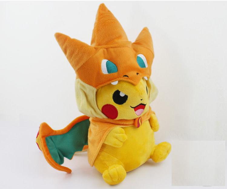 12英寸火龙比卡丘皮卡丘毛绒公仔 闭口款